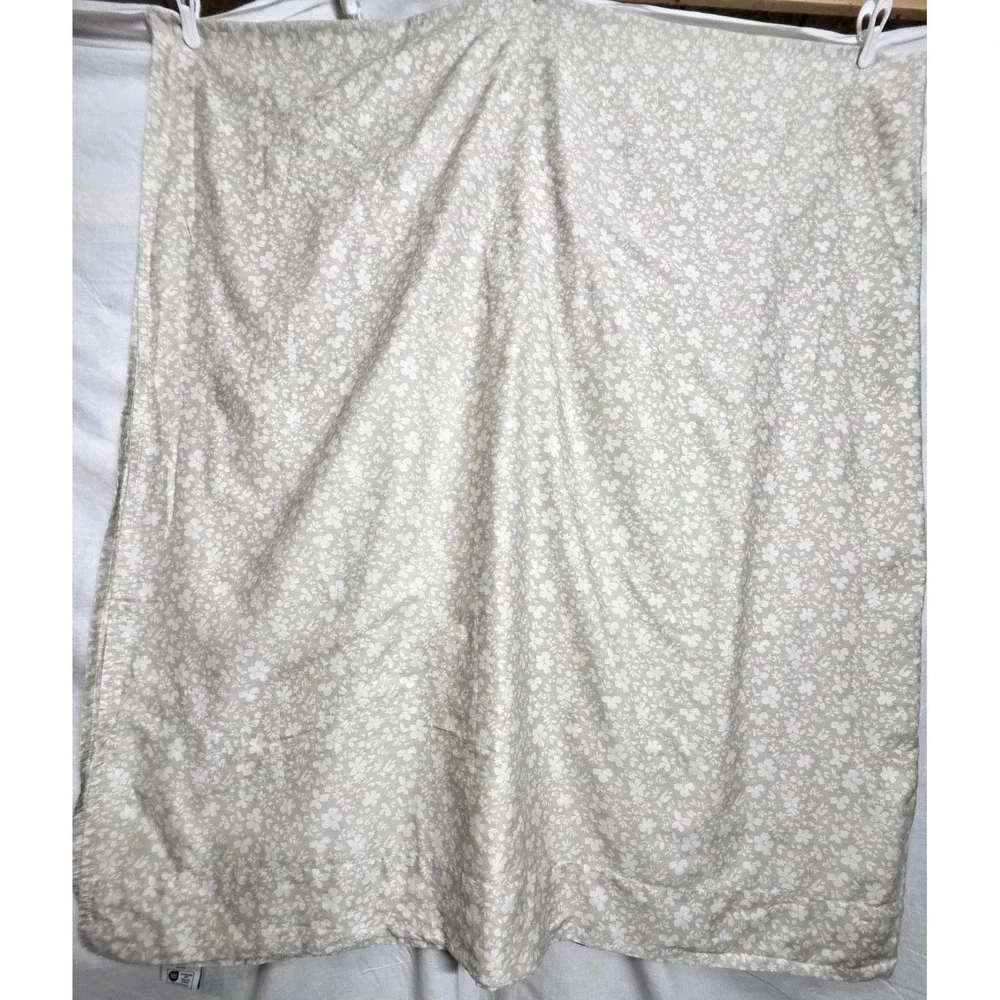 Calvin Klein Queen Flat Sheet Expressive Floral Beige Cream 100% Cotton Modern
